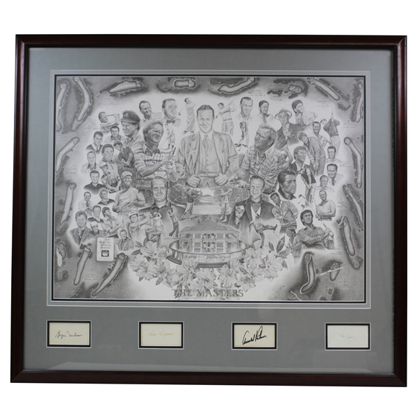 Palmer, Hogan, Nicklaus, & Nelson Signed The Masters Display - Framed JSA ALOA
