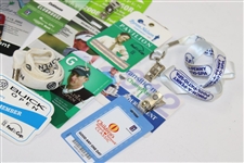 Ten (10) Various PGA Tour Badges Including Tiger Win 2007 Buick Open