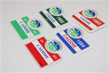 Five (5) Various AT&T Pebble Beach Caddy Badges - 1992-1997