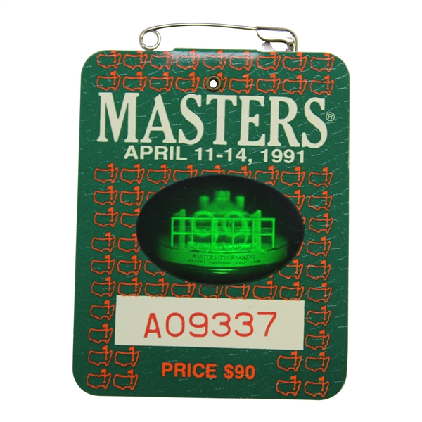 1991 Masters Tournament SERIES Badge #A09337