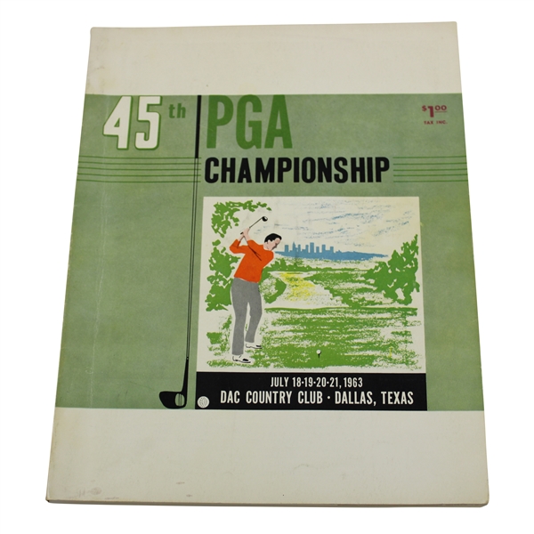 1963 PGA Championship at Dallas athletic Club Program - Jack Nicklaus Winner