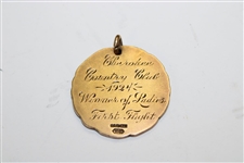 1924 Cherokee Country Club Ladies First Flight Winner's Bronze Medal - Donald Ross Design