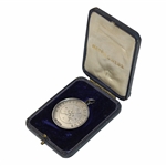 Circa 1938 Axenfels Golf Club Sterling Silver Medal In Original Box