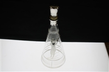 Vintage Silver Overlay Glass Decanter With Four (4) Drinking Glasses