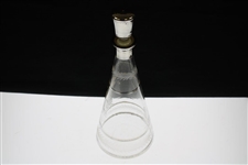 Vintage Silver Overlay Glass Decanter With Four (4) Drinking Glasses