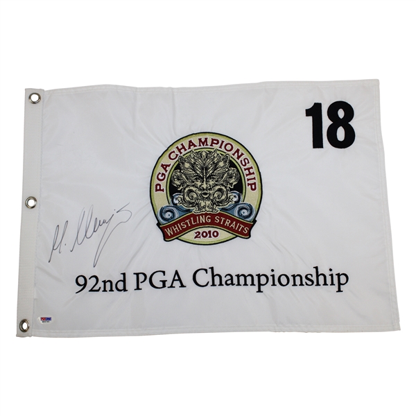 Martin Kaymer Signed 2010 PGA at Whistling Straits Embroidered Flag PSA/DNA #M64765
