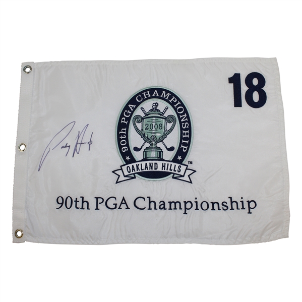 Padraig Harrington Signed 2008 PGA at Oakland Hills Embroidered Flag JSA ALOA