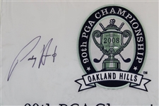Padraig Harrington Signed 2008 PGA at Oakland Hills Embroidered Flag JSA ALOA