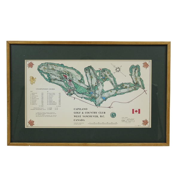 Capilano G&CC (Canada) J.P. Izatt Visual Survey Map - Framed