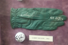 Ten (10) US Open Champs Signed Golf Balls/Gloves - Framed - Doug Sanders Collection JSA ALOA