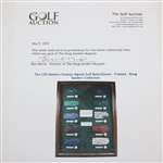 Ten (10) Masters Champs Signed Golf Balls/Gloves - Framed - Doug Sanders Collection JSA ALOA