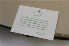 A Golf Story: Bobby Jones, Augusta National, & The Masters' Book by Charles Price w/ Slipcase - 1986 Masters Gift