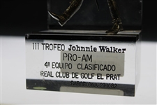 Gary Player's 1982 Trofeo Johnnie Walker Barcelona Pro-Am Glass Display Statue