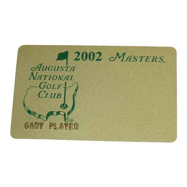 Gary Players 2002 Augusta National Golf Club Personal Masters Tournament Credit Card