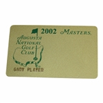 Gary Players 2002 Augusta National Golf Club Personal Masters Tournament Credit Card