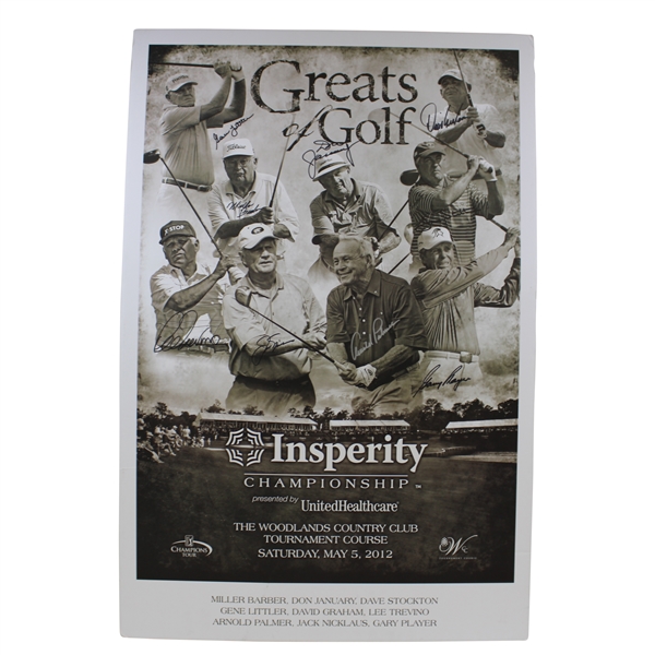 Gary Players 2012 Insperity Championship Signed by Big Three & others JSA ALOA