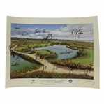 Gary Players 2001 UBS Warburg Cup Signed Baxter Print by Arnie & more JSA ALOA