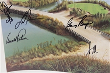 Gary Player's 2001 UBS Warburg Cup Signed Baxter Print by Arnie & more JSA ALOA