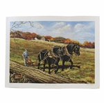 Gary Players Memorable Moments Farm Field Plow Ltd Ed 95/450 Print by Artist Vic Gibbons