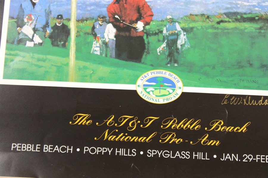 Gary Player's 2001 AT&T Pebble Beach Pro-Am Artist Signed Poster of Tiger Woods