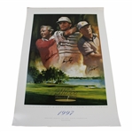 Gary Players Big 3 Palmer, Nicklaus, & Player Signed 1997 Invitational Poster JSA ALOA