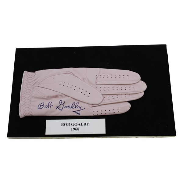Bob Goalby Signed Golf Glove Display with 1968 Nameplate JSA ALOA