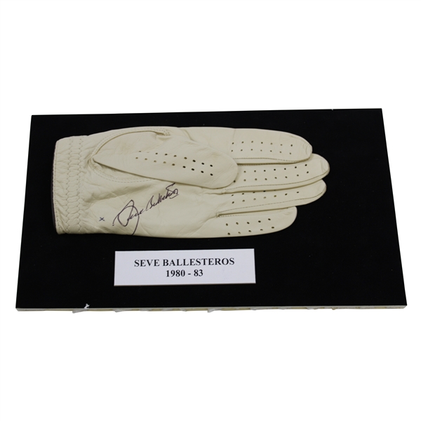 Seve Ballesteros Signed Golf Glove Display with 1980-83 Nameplate JSA ALOA