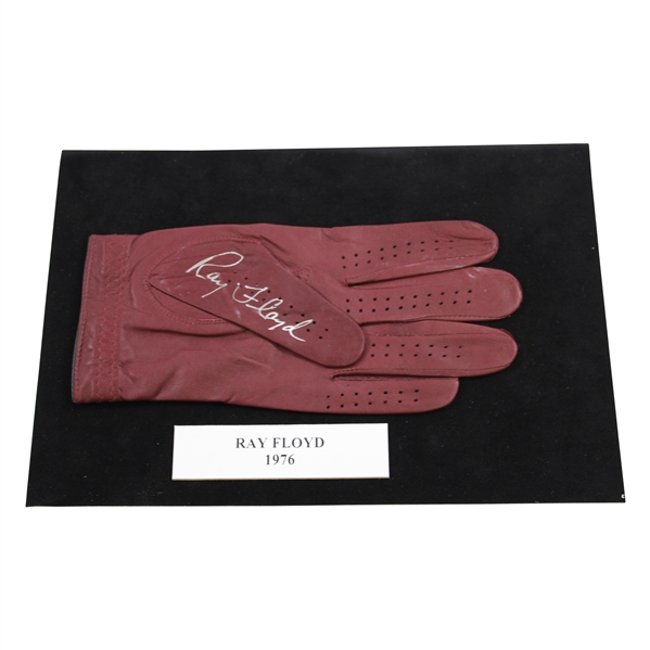 Ray Floyd Signed Golf Glove Display with 1976 Nameplate JSA ALOA