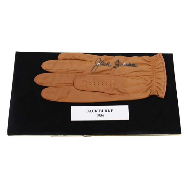 Jack Burke Signed Golf Glove Display with 1956 Nameplate JSA ALOA