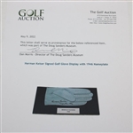 Herman Keiser Signed Golf Glove Display with 1946 Nameplate JSA ALOA