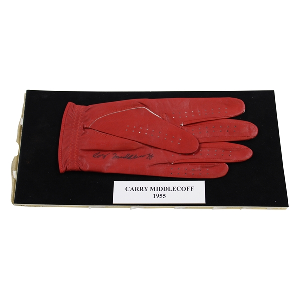 Cary Middlecoff Signed Golf Glove Display with 1955 Nameplate JSA ALOA
