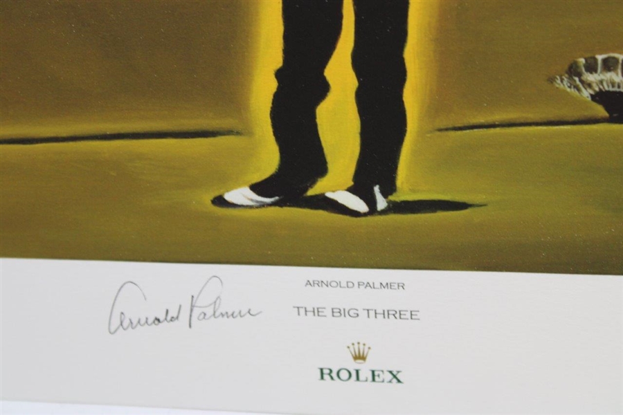 Gary Player Signed Personal Rolex Ltd Ed Big 3 Print Also Signed by Palmer JSA ALOA