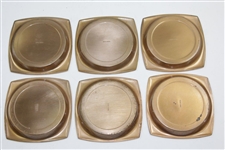 1965 Member-Guest at Longmeadow Country Club Four Ball Heavy Brass Coasters in Original Box