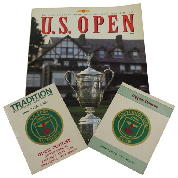 Two Classic Baltusrol Lower & Upper Course Scorecards with 1993 US Open Program