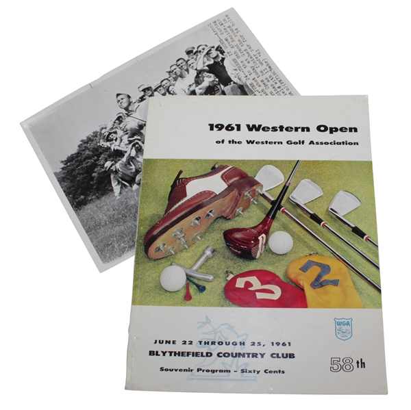 1961 Western Open Program & Vintage Photo of Arnold Palmer from 1961 WGA