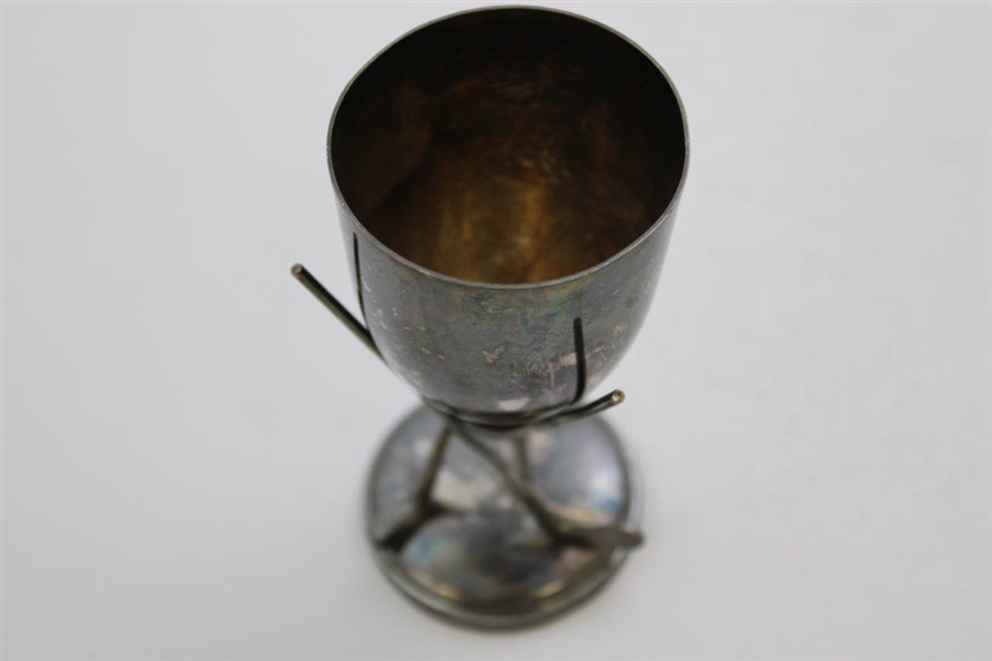 Undated Sterling Silver Cup with Tripod of Golf Clubs & Pegasus Stamp