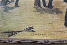 'A Summer Evening on the Musselburgh Links: Golfers' Reproduction '1859' by Charles Lees Print - Framed