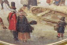 Early Dutch Golfing on Ice Reproduction Print by Hendrick Avercamp - Circle Framed