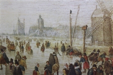 Early Dutch Golfing on Ice Reproduction Print by Hendrick Avercamp - Circle Framed