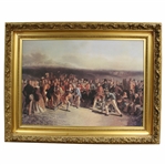 The Golfers: A Grand Match Reproduction Canvas Print by Charles Lees - Deluxe Framed