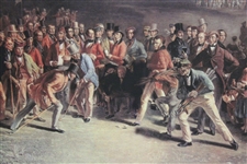 'The Golfers: A Grand Match' Reproduction Canvas Print by Charles Lees - Deluxe Framed