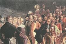 'The Golfers: A Grand Match' Reproduction Canvas Print by Charles Lees - Deluxe Framed