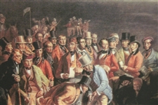 'The Golfers: A Grand Match' Reproduction Canvas Print by Charles Lees - Deluxe Framed