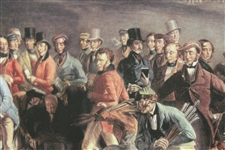 'The Golfers: A Grand Match' Reproduction Canvas Print by Charles Lees - Deluxe Framed