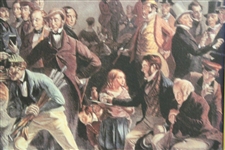 'The Golfers: A Grand Match' Reproduction Canvas Print by Charles Lees - Deluxe Framed