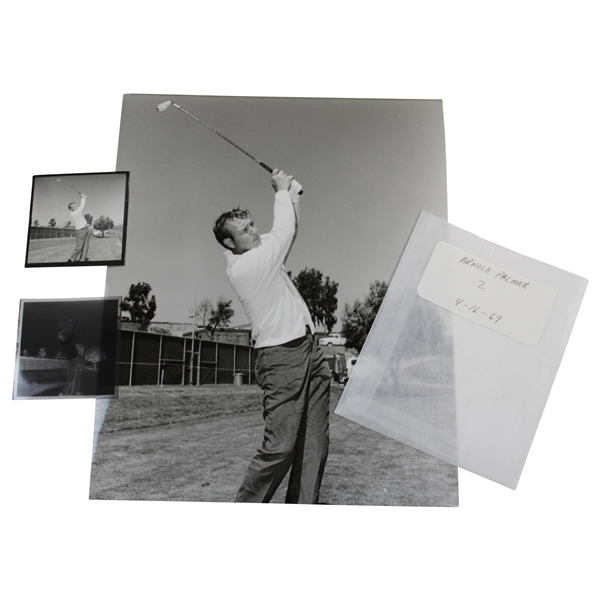 Arnold Palmer 4/16/1969 Post-Swing Alex J. Morrison Photo with Original Negative & Small Photo