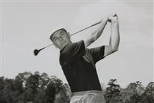 Ben Hogan Follow-Through Pose B&W Photo with Ben Hogan - 1957 Plate - Framed