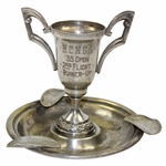 Vintage 1955 R.C.N.G.A. Open 2nd Flight Runner-Up Trophy Cup with Ash Tray Base