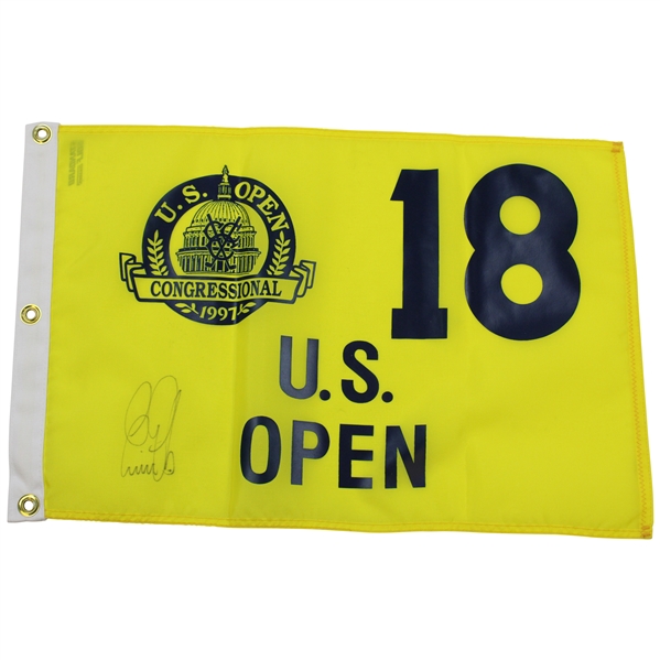 Ernie Els Signed 1997 US Open at The Congressional Yellow Screen Flag JSA ALOA 