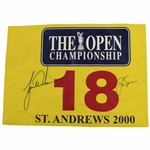 Tiger Woods & Jack Nicklaus Signed 2000 Open St Andrews Flag - Tiger Slam JSA #B47343